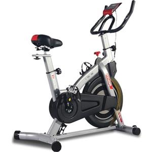 ISE Cyclette da Casa, Cyclette da Fitness per Interni, Cyclette per Casa con Volano 8KG, Sensore Cardiaco/Schermo/Ruota di Trasporto, Cyclette Professionale Ergonomica, Cyclette con Resistenza