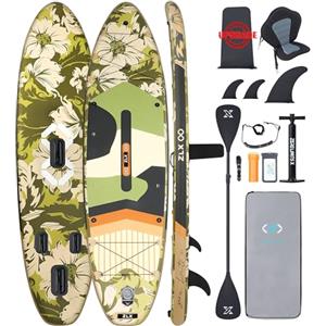 ZLX 350 CM Gonfiabile Stand Up Paddle Board Perfetto per tutti i livelli di abilità, adulti e giovani Ampio design stabile, copertura antiscivolo, pagaia regolabile, guinzaglio di sicurezza e borsa