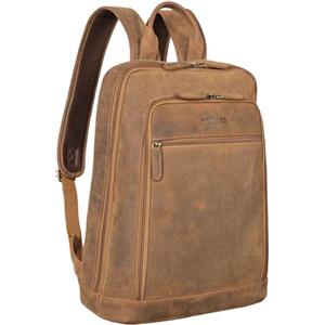 STILORD 'Watson' Zaino Laptop 15,6 Pollici Pelle Backpack Business Uomo Vintage Zaini per MacBook DIN A4 Daypack per Ufficio Zainetto Grande in Vera Pelle, Colore:tan marrone - scuro