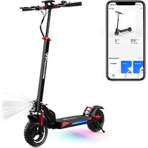 EVERCROSS H9 Monopattino Elettrico con App, Monopattino Elettrico per Adulti con Motore da 500W, 16.8/10.4 Ah, Pneumatici Solidi da 10