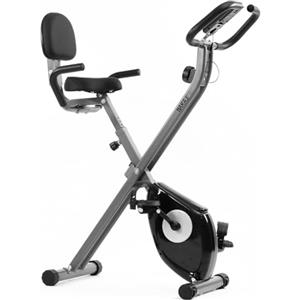 BAKAJI Cyclette Pieghevole Bici Allenamento Fitness Cardio Gambe Pancia Fianchi Bike Spinning Sediolino con Schienale Imbottito Regolabile Display LCD e Sensori Cardiaci Struttura in Acciaio Inox