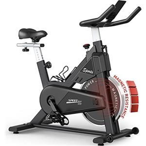 PASYOU Cyclette Magnetica Per Bici Da Casa Con Trasmissione a Cinghia Con Display RPM e Supporto Per Ipad - Capacità Di Peso 150 Kg