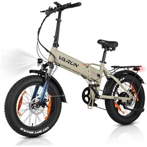 VARUN Bici Elettrica 20''*4.0 Fat Tire Bici Elettrica Pieghevole 48V 13Ah Batteria di Grande Capacità Gamma 40-100KM 250W Motore Velocità Massima 25KM/H 7 Velocità Ebike