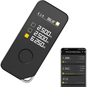 HOTO Misuratore di Distanza Laser Pro con Bluetooth, Misurazione in Tempo Reale, USB-C, 5 Modalità, Schermo a Colori LED, 850 mAh, 0.05-50 m, Unità M/Ft/in, Strumento Telemetro ad Alta Precisione