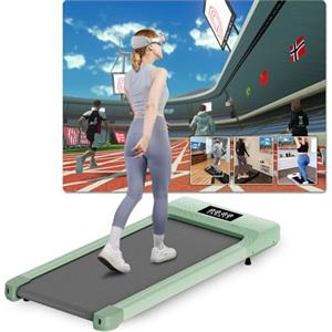 DeerRun Raceable Walking Pad Adatto a Dispositivi High-tech, Tapis Roulant Sotto la Scrivania da 159 kg con Controllo APP, Tapis Roulant Elettrico con Accompagnatori AI e Gare Multi Corridore