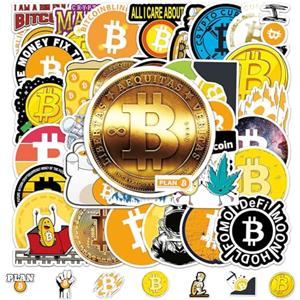 Zhuporn Adesivi Bitcoin, Set di 100 Adesivi per Moneta Digitale, Sticker per Bambini Sulla Valuta Virtuale, Adesivi Impermeabili in Vinile per Graffiti, per Auto Laptop Bagagli, Adatti per Bambini e Adulti