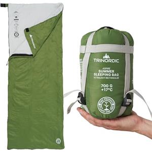 Trinordic Sacco a Pelo Rettangolare - 700G con Cerniera Anti-Inceppamento - Sacco a Pelo Estivo Compatto e Ultraleggero per Adulti - Escursionismo, Campeggio, Backpacking, Bikepacking e Viaggi