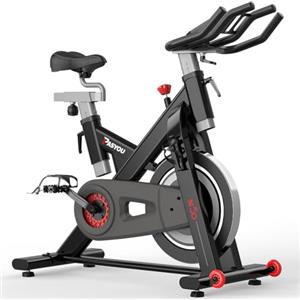 PASYOU Cyclette da Casa con resistenza magnetica, Cyclette professionale, Spinning Bike regolabile in 4 direzioni con monitor RPM, Volano 15kg, Silenzioso e Sicurezza Stabile, Capacità 150 kg，S50