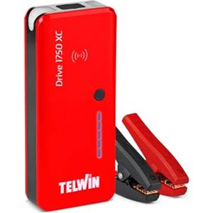 Telwin Drive 1750XC Avviatore Booster Multifunzione 12V per Auto Moto Barche, 1500A + Powerbank Quick Charge e Wireless