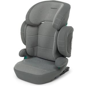 Foppapedretti Seggiolino Auto Open I-Size, per bambini da 100 a 150 cm di altezza, 3-12 anni, conforme ECE R129, Fissaggio Dualfix (Isofix e non), Protezione Impatti Laterali, Sfoderabile, Grigio