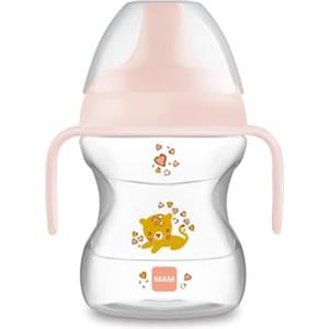 MAM Tazza Learn To Drink Cup con Manici Removibili e Beccuccio, 6+ Mesi, 190 ml, Rosa