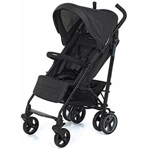 Foppapedretti Passeggino Compatto Hurrà, per bambini 0-15 Kg (0-3 anni), Chiusura ad Ombrello, Finestra osserva Bimbo, Schienabile Regolabile, Cesto Porta Oggetti, Telaio in Alluminio, Nero Melange