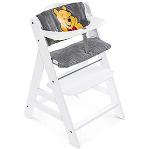 hauck Cuscino Seggiolone Highchair Pad Deluxe - Cuscino da Seduta per Seggioloni in Legno hauck Alpha+ e Beta+ e Arketa - Cuscino Seggiolone hauck Facile da Fissare e Lavare - Soffice - Grigio, Winnie