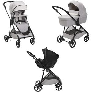 Chicco Trio Seety, Comprende Passeggino Seety con Telaio Ultraleggero, Navicella Ampia e Imbottita e Seggiolino Auto Kory Essential I-Size, Sistema Modulare Leggero e Compatto, 0 Mesi - 4 Anni, Beige