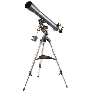 Celestron 21064 PowerSeeker 90EQ Telescopio rifrattore include due oculari, diagonale a immagine eretta, treppiede regolabile in altezza e vassoio porta accessori deluxe, blu scuro