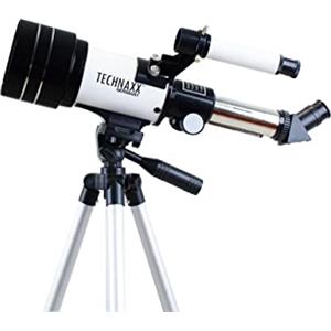 Technaxx Telescopio Technaxx per l'osservazione del paesaggio e del cielo - Treppiede regolabile in altezza, 3 lenti, lente di Barlow, filtri solari e per la luce verde - Telescopio per adulti e bambini TX-175