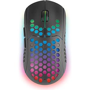 Mars Gaming MARSGAMING MMW3, Mouse Gaming Senza Fili, RGB Flow, Ultraleggero 79g, 3200DPI, Nero