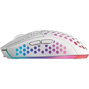 Mars Gaming MARSGAMING MMW3W, Mouse Gaming Senza Fili, RGB Flow, Ultraleggero 79g, 3200DPI, Bianco