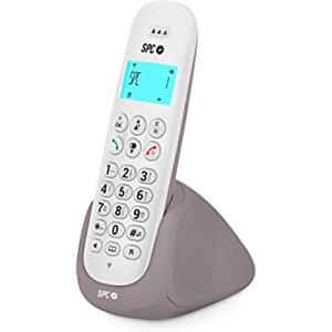 SPC Art - Telefono fisso cordless con schermo illuminato, ID chiamante, vivavoce, agenda, modalità Mute, compatibilità GAP e modalità ECO - Bianco