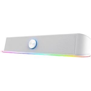 Trust Gaming GXT 619W Thorne Soundbar PC Illuminata RGB, 12W, Casse Stereo con Illuminazione Regolabile, Alimentazione USB, Jack AUX 3.5 mm, Altoparlanti per Computer, Laptop - Bianco