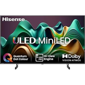 Hisense TV 50 pollici Mini-LED 4K 50U62NQ, Smart TV VIDAA U7, Dolby Vision IQ, HDR 10+ Adaptive, Game Mode Plus, Alexa Built-in, VIDAA Voice, Tuner DVB-T2/S2 HEVC 10, lativù 4K