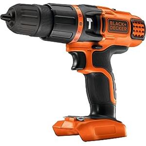 BLACK+DECKER, Trapano/Avvitatore a percussione 18V Litio (unità senza batteria e senza caricabatterie. BDCH188N-XJ