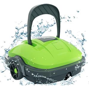 WYBOT Robot pulitore Cordless, aspirapolvere Automatico per Piscina Che Dura 50-60 Minuti, per Piscine Fuori Terra e Piscine interrate a Fondo Piatto, Doppio Motore, Fino a 525 Metri Quadri, Verde