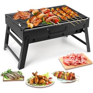 Uten Barbecue a Carbonella Portatile per 2-6 Persone, Griglia Pieghevole, L'acciaio Inossidabile Rinforzato è più Resistente, Il Processo Elettroforetico Facilita la Pulizia, Senza PFOA&BPA