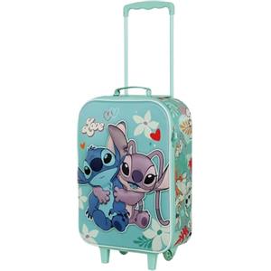 Disney Valigia Trolley Soft 3D, 17 x 33 x 52 cm, Capacità 26 L, Turchese Stitch