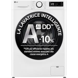 LG AI DD F4R3011NSWB Lavatrice Classe A -10%, Carica Frontale Serie R3, Lavatrice 11kg, 1400 giri, AIWash, Lavaggio a vapore, Motore Direct Drive, Smart Diagnosis, Libera installazione, Bianca