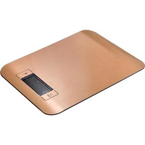 BERGNER COPPER - Bilancia da cucina 0-5KG - Display LCD luminoso, acciaio inox e ABS, accuratezza 1g, indicatori di sovraccarico e batteria, spegnimento automatico