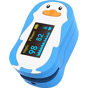 AIESI® Saturimetro Pediatrico da dito professionale certificato per bambini con display orientabile a COLORI A4, Batterie, Manuale d'uso in Italiano, Garanzia Italia 24 mesi