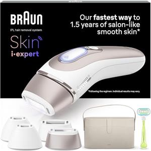 Braun Skin I·Expert Epilatore LUCE PULSATA Smart, Epilazione A Casa Tua, Alternativa Al laser, Con App Gratuita, Include Pochette, Rasoio Venus, 4 Testine Per Viso E Corpo, PL7387