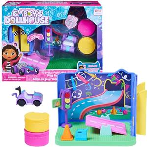 Gabby's Dollhouse, Stanza dei Giochi Purr-ific con la macchinina Giocattolo Carlita, Accessori, mobili e Scatola con Sorpresa, per Bambini dai 3 Anni in su, Multicolore, 6064149