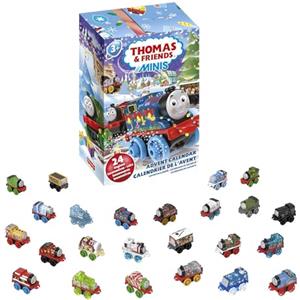 THOMAS & FRIENDS Il Trenino Thomas - MINIS Calendario dell'Avvento, 24 Trenini e Veicoli in miniatura a Sorpresa, tra cui 6 Locomotive a tema Natale, Giocattolo per Bambini, 3+ Anni, HRF89