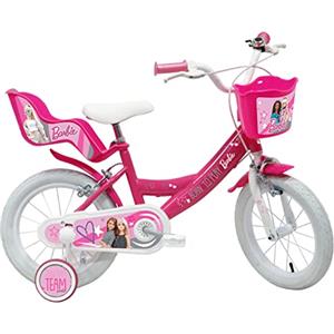 Mattel Barbie - Bicicletta Bambina, Rosa-Bianco, misura 14