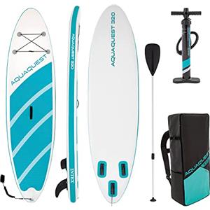 Intex 68242NP - Aqua Quest 320 SUP Gonfiabile, con Pompa Manuale e Remo da 216 cm, PVC, Multicolore, 320x81x15 cm