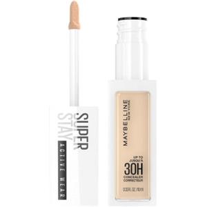 Maybelline New York Correttore Liquido SuperStay 30H Active Wear, Finish Matte e Naturale ad Alta Coprenza, Corregge le Imperfezioni Senza Seccare, 15 Light, 10 ml