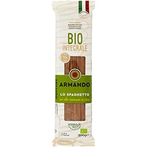 Armando, Lo Spaghetto, Pasta di Semola Integrale Biologica di Grano Duro con Avena Biologica 100% Italiana Ad Alto Contenuto di Fibre - 20 confezioni da 500 gr