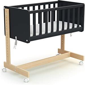 AT4 - Culla co-sleeping evolutiva ESSENTIEL legno - Grafite Grigio/Faggio - 40 x 80-88 x 45,50 x 79,50 cm