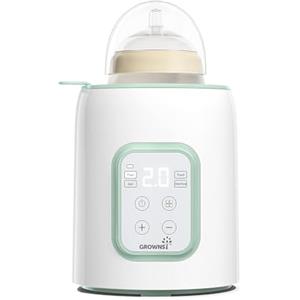 GROWNSY Scaldabiberon, Sterilizzatore Biberon 8 in 1 lcd Controllo Accurato Della Temperatura Per Latte Materno,Riscaldatore Di Alimenti Per Bambini Veloce e Scongelamento Scalda Senza Bpa Con Display (Verde)