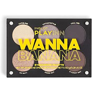 INGLOT COSMÉTICOS Paleta de sombra de ojos Wanna Banna, 6 tonos marrones 3 mate + 3 brillantes, alta pigmentación, larga duración
