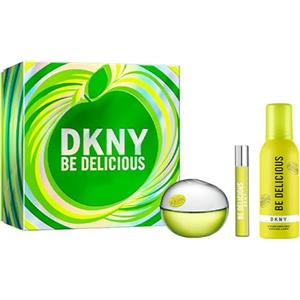 DKNY Be Delicious Set Regalo da Donna - Eau de Parfum 100ml, Formato de Viaggio 15ml, Mousse da doccia 150ml - Fraganza Floreale Fruttata Persistente