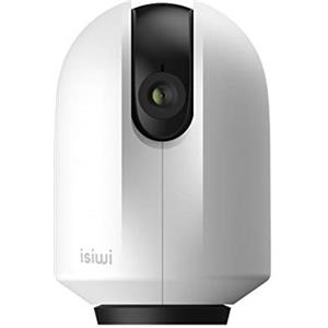 Isiwi Round Telecamera IP WiFi Motorizzata per Sorveglianza, Visualizzazione panoramica, Rilevazione di movimenti e suoni,Audio bidirezionale, Baby Monitor, IR LED,Compatibile Alexa, 4MP (ISW-DPI4M)