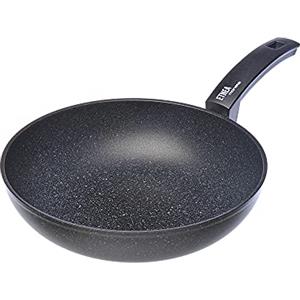 Moneta Etnea Wok, 28 cm, Alluminio, Nero