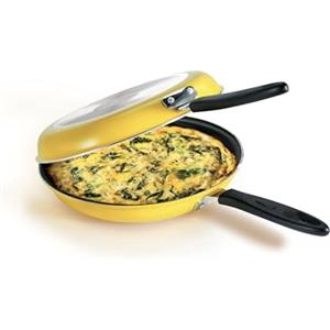 Tescoma 594346 Padella Doppia Girafrittata Antiaderente Per Frittata, Diametro 26 Cm, Giallo