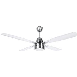 Orbegozo CP71132 Ventilatore da soffitto con Luce e Telecomando, 4 Pale, Diametro 132 cm, Potenza 90 W, 3 velocità, Inossidabile, Acciaio Inox