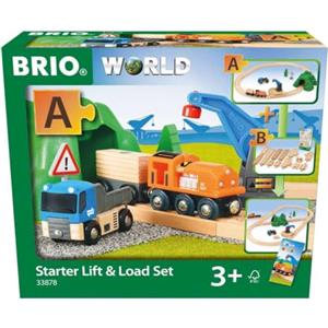 BRIO World - Starter Set Ferrovia Carica e Trasporta, Set Costruzioni Trenino in Legno da 19 Pezzi, Giocattolo per Bambino e Bambina 3+ Anni