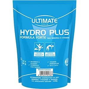 Ultimate Italia - Hydro Plus - 408g - gusto limone - integratore idrosalino a base di magnesio e potassio ad assorbimento rapido, arricchito con vitamine e taurina