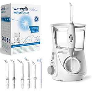 Waterpik Idropulsore Dentale Ultra Professional con 7 Testine e Sistema Avanzato di Controllo della Pressione con 10 Impostazioni, Strumento di Rimozione della Placca Dentale, Bianco (WP-660EU)